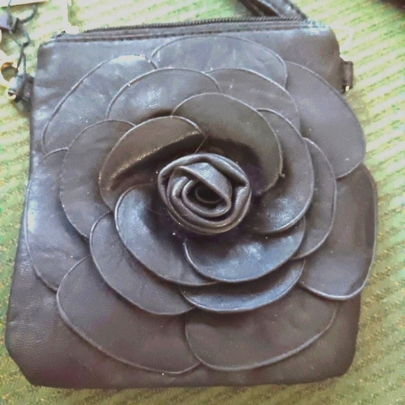 NWT Rolling Sage Leather-Look Rosette Mini-Bag - Picture 4 of 7